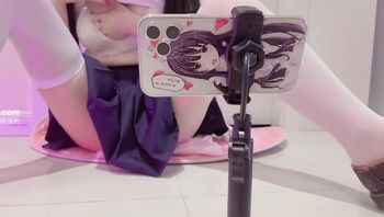 斗鱼蔡小熊i（七七小野樱）会员福利，jk制服白丝过膝袜私拍