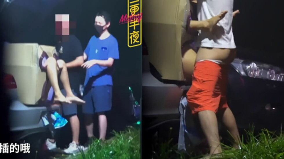 国外大神【三更半夜】系列：满足老公变态要求！娇妻装箱野外露出，邀请路人随意玩弄！