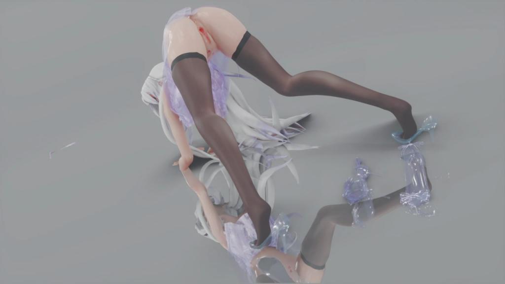 MMD20 淫荡弱音！黑丝高跟美腿狂摆，骚穴被巨棒爆操到疯狂内射