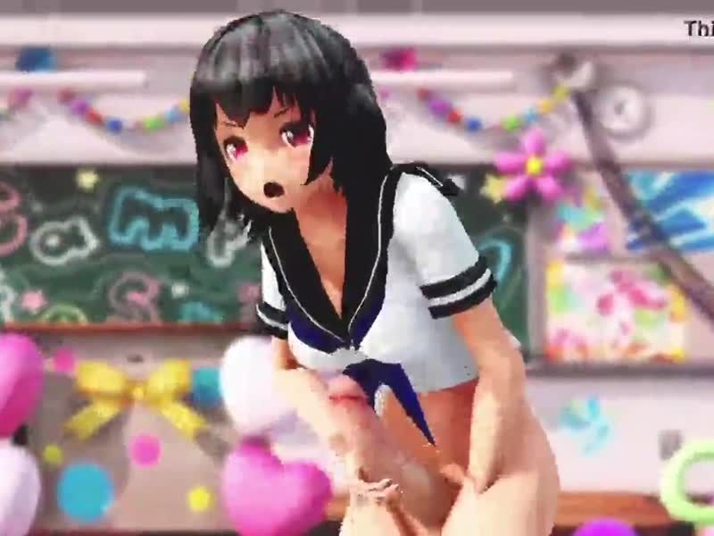 MMD二次元极品扶她，双屌狂插巨乳骚穴潮吹内射